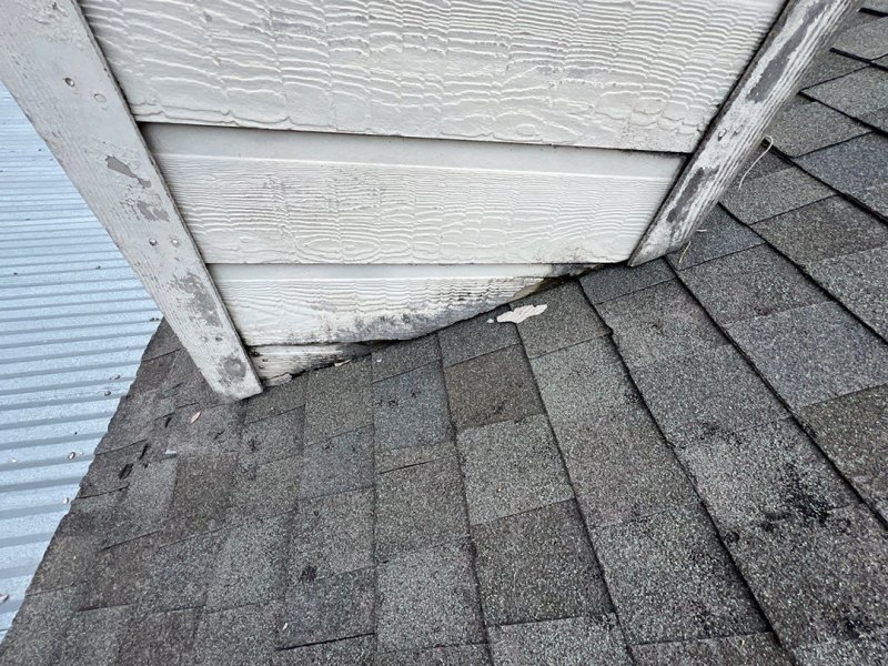 Revamped Roofing close up view of hail damage done to a roof.